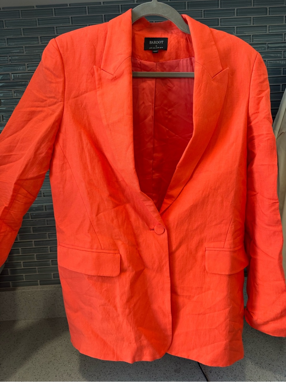 Bardot Bright Orange Single-Button Blazer